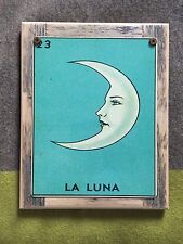 La Luna Loteria Tarot Card Moon 23 Mexico Framed Steel Sign Boho Chic Home Decor picture