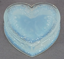 Vintage Degenhart Clear Opalescent Heart Shaped Trinket Box Circa 1964-1978 picture