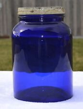 Cobalt Blue Noxzema Iceglo Barber Glass Jar picture