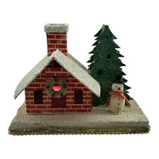 Bethany Lowe Christmas Brick Retro Putz Style House Tree Chimney No Lightcord picture