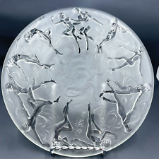 1 Consolidated Martele Glass Dancing Nude Nymph Plate Art Deco Crystal READ Chip picture