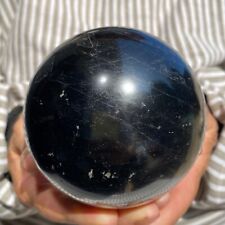 1236g Large Black Tourmaline Gemstone Crystal Sphere Rare Ball Healing Specimen picture