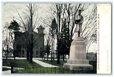 c1920's Union School Campus & Soldier's Monument Tecumseh Michigan MI Postcard picture