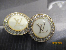 LOUIS VUITTON LV  2 BUTTONS GOLD tone metal , RHINESTONES 22mm picture