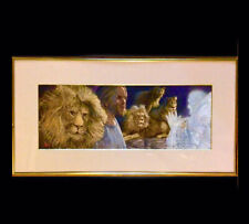 DANIEL IN THE LIONS DEN FRAMED BOB HOLLOWAY ART PRINT SIGNED NUMBERED 27