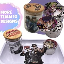 Jojos Adventure Anime Spice Grinder, Stash Jar, Rolling Tray Set (Designs 1) picture
