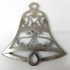 Christmas Bell Trivet Holiday William Adams Silverplate Vintage picture