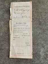1885 Dakota Territory Mortgage Document picture
