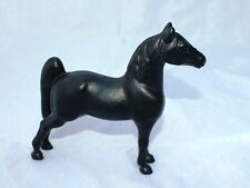 Cast Iron Saddlebred Horse Bank Figurine Doorstop Black Arabian Morgan picture