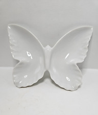 White Porcelain Butterfly Shaped Candy Nut Dish Trinket Dish Ring Dish OMC Japan picture