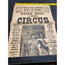 Ad for Hagen Brothers 3 Ring Circus Ephemera - Elephants, Clowns, Tigers picture