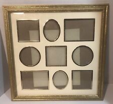 14x14 Gold Plated Vintage Antique Wall Mounted Hanging 9 Photo Matte picture