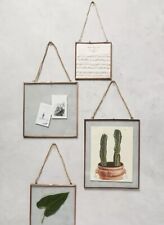 Sold Out ANTHROPOLOGIE Antique VITERI Brass Glass HANGING Picture FRAME 12x12 NW picture