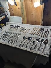 ONEIDA COMMUNITY CLARETTE STAINLESS STEEL FLATWARE SVC 8 + EXTRAS (56 PCS TOTAL) picture