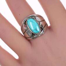 sz11 Vintage Silver and turquoise ring picture