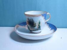 VINTAGE MEISSEN PORCELAIN DEMITASSE CUP AND SAUCER COLONIAL BOAT SCENE picture