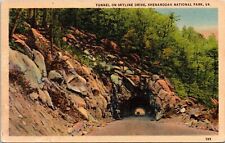Tunnel Skyline Dr Shenandoah National Park VA Virginia Linen Postcard UNP VTG picture