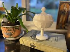 milk glass candy dish with lid picture