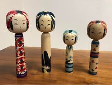 Kokeshi Japanese Wooden Doll Vintage Antique BEAMS Set Lot of 4 KY319 From Japan picture
