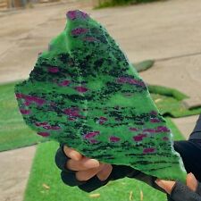 1.45LB Natural green Ruby zoisite (anylite) slice crystal slab sample Healing picture