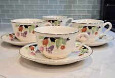 4 Vintage 1930s VERY RARE Hall China CROCUS Cups and Saucers EUC picture