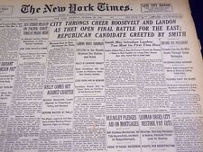 1936 OCTOBER 29 NEW YORK TIMES - CITY THRONGS CHEER ROOSEVELT - NT 2103 picture