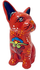Mexican Pottery Talavera Dog French Bulldog Frenchie Animal Figure Folk Art picture