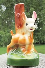 Mid Century Baby Deer Fawn by Tree Ceramic Pottery Lamp Base Vintage Bedroom picture