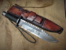 LOM CUSTOM HANDMADE CARBON STEEL SURVIVAL RAMBO OUTDOOR HUNTING BOWIE W/ SHEATH picture