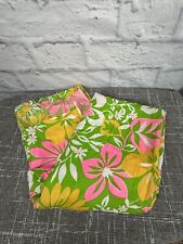 Vintage Bright Bold Material Fabric Floral Hawaiian 70s Crafts Clothing 37