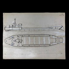 Original Rare Revision Blueprint WWII British Landing Craft Infantry LCT Mark 4 picture