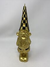 MacKenzie Childs Gold Gold Black Check Gnome Candle 10” Tall NWOB picture