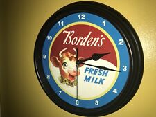 Borden's Elsie Cow Milk Dairy Grocery Store Kitchen Diner Clock Advertising Sign picture