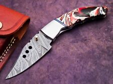 Custom Handmade Damascus Blade Pocket Folding Knife, POCKET KNIFE AZ-633 picture