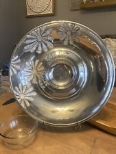 New Towle Asterfield Chip Dip Silver Platter Christmas New Year Art Nouveau Vtg picture