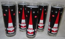 Holt Howard Dairy Queen DQ Tall  Christmas Santa Glasses set of 5 picture