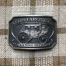 Limited Edition Vintage 121g Sterling Silver Wells Fargo & Co Belt Buckle 1973 picture