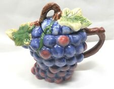 Sakura Sonoma Hand Painted Purple Grapes Leaves Vine Small 2 Cup Tea Pot picture