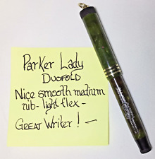 Parker Lady Doufold Jade Green Great Writer Completely Cleaned & Restored picture