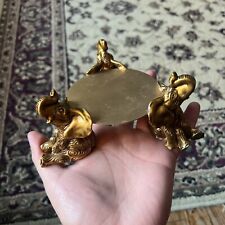 Vintage BOMBAY CO Brass ENAMELED  ELEPHANT Candle Stand picture