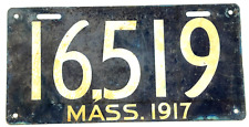 Antique 1917 Massachusetts License Tag 16519 picture