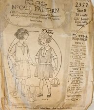 Vintage Antique 1920s The New McCall Pattern #2377 Sz 8 Girls Jumper Dress picture