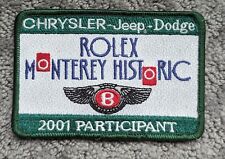 ROLEX MONTEREY HISTORIC - BENTLEY - 2001 PARTICIPANT Patch picture
