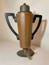 antique 1907 Jos Henrichs NY copper brass wood coffee tea dispenser samovar pot picture