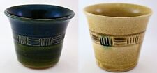 Set of 2 Japanese Handmade Sake Cup Oribe Green Kiseto Yellow Brown Seto ware picture