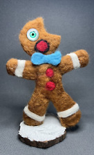 McSkully handmade SCREAMING GINGERBREAD MAN wool Needle Felted CHRISTMAS  figure picture