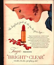 1954 Tangee Bright and Clear Lipstick 1950's Ephemera Vintage Print Ad pretty a8 picture