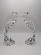 ✨ Pair of Lenox Fine Crystal Dolphin on Wave Candlestick Holder Made In Germany picture
