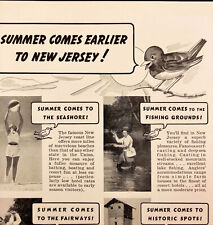 1938 New Jersey Council Summer Vacation Vintage Print Ad Golf Fishing Seashore picture