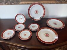 Lot/Set Of 13 Pieces Datang Tatung Red & Gold 4-9 1/4” Plate 9-6” Saucer Taiwan picture